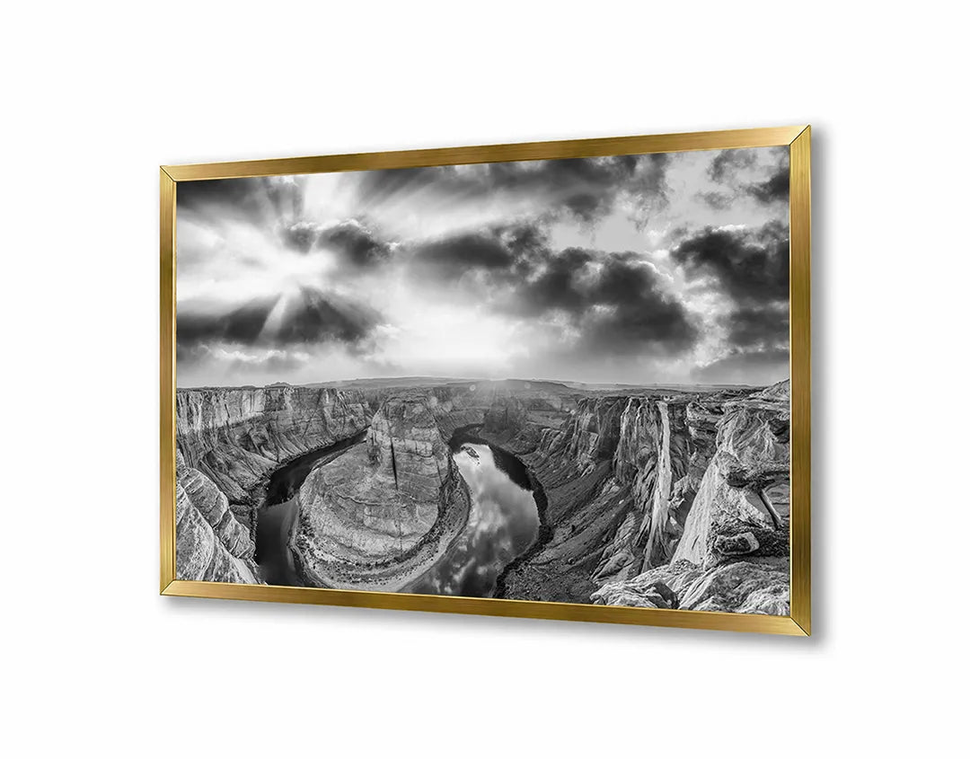 Metalen Magneetbord met print van Grand canyon zwart wit perfect als decoratie