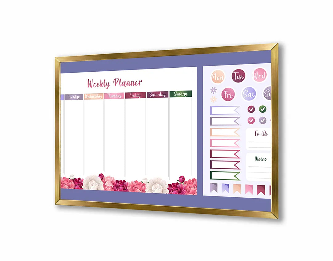 Metalen Magneetbord met print van Weekplanner kleurrijk perfect als decoratie
