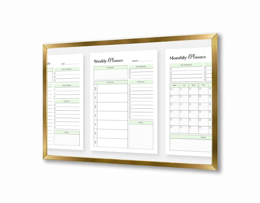 Metalen Magneetbord met print van Maandplanner strak wit perfect als decoratie