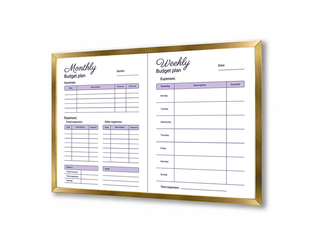 Metalen Magneetbord met print van Weekplanner met doelen perfect als decoratie