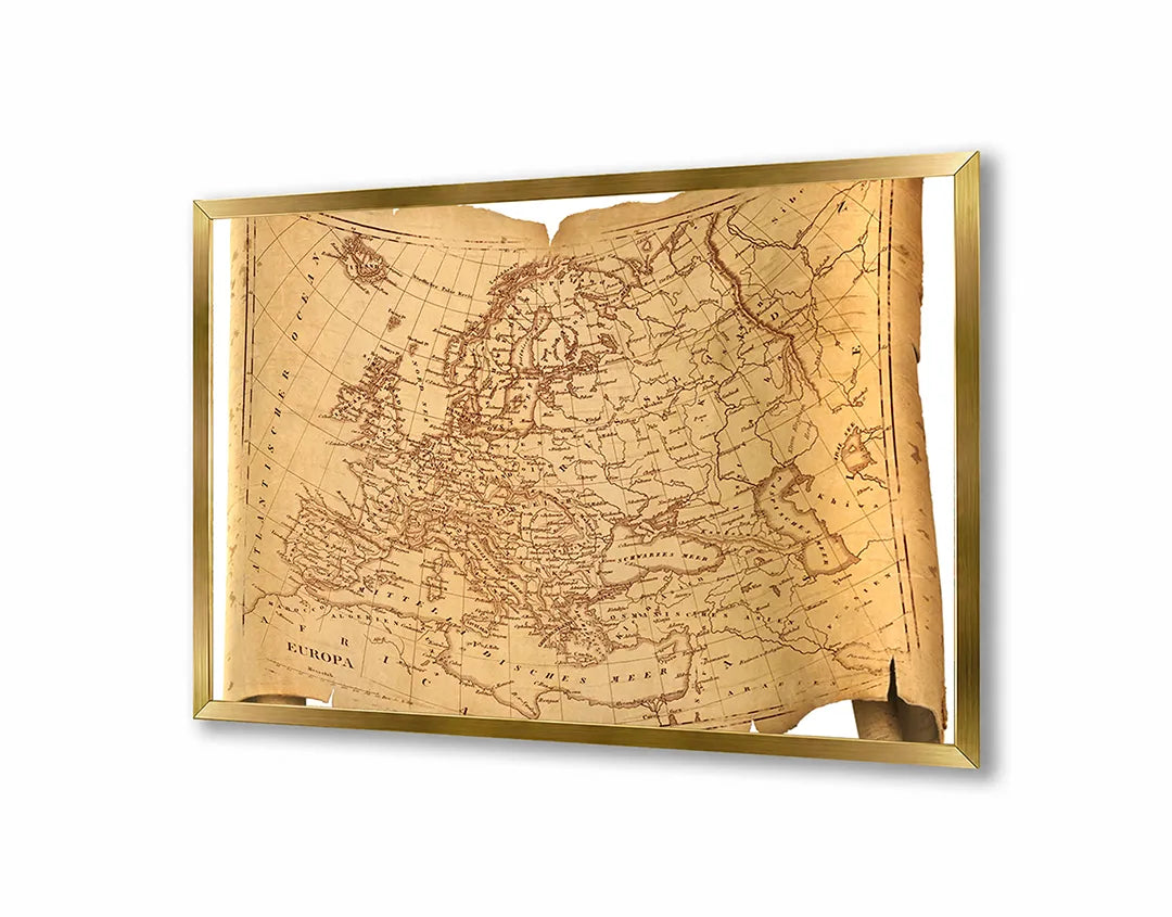 Metalen Magneetbord met print van Oude wereldkaart antiek perfect als decoratie