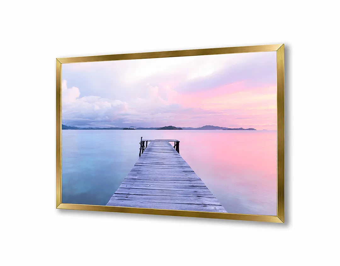 Metalen Magneetbord met print van Steiger in paars water perfect als decoratie