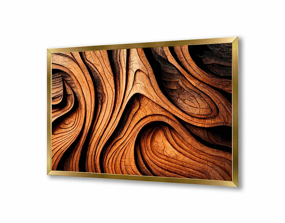 Metalen Magneetbord met print van Golvend hout snijwerk perfect als decoratie
