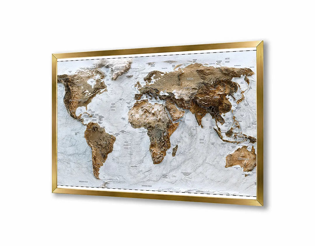 Metalen Magneetbord met print van Wereldkaart ijs perfect als decoratie