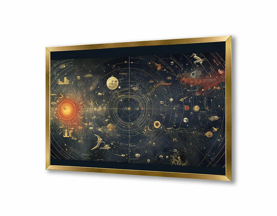Metalen Magneetbord met print van Astrologie sterrenkaart perfect als decoratie