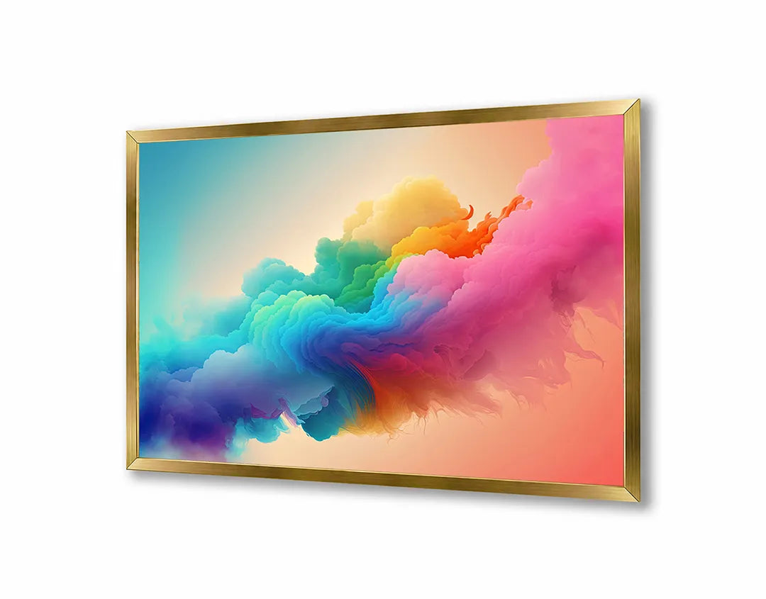 Metalen Magneetbord met print van Regenboog kleuren rook perfect als decoratie