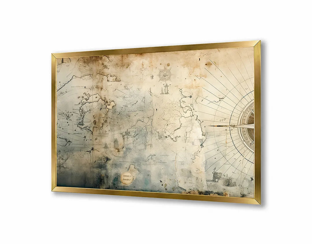Metalen Magneetbord met print van Vage oude wereldkaart perfect als decoratie