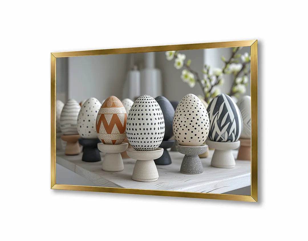 Metalen Magneetbord met print van Paaseieren op een rij perfect als decoratie