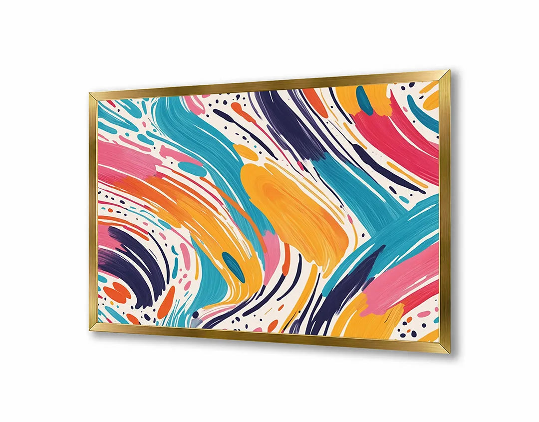 Metalen Magneetbord met print van Kleurrijke verfstroken perfect als decoratie