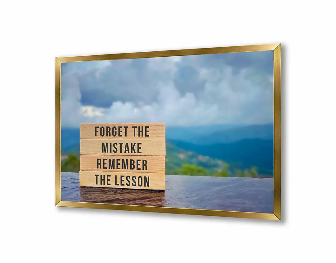 Metalen Magneetbord met print van Forget mistake remember lesson perfect als decoratie