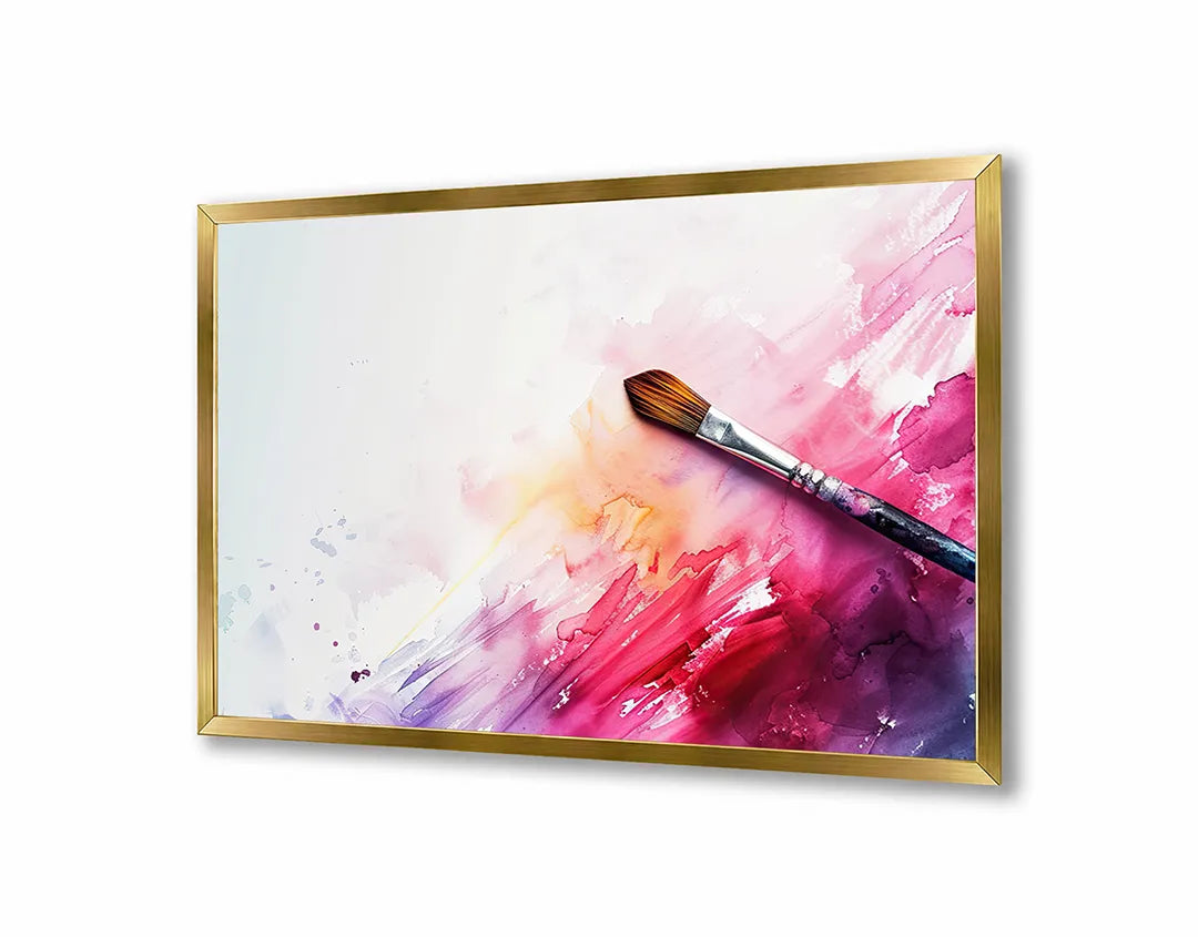 Metalen Magneetbord met print van Kwast en verfspetters perfect als decoratie
