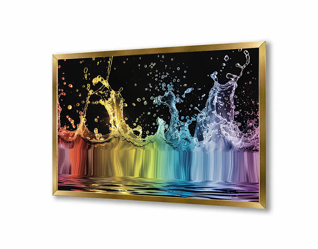Metalen Magneetbord met print van Gekleurd spetterend water perfect als decoratie