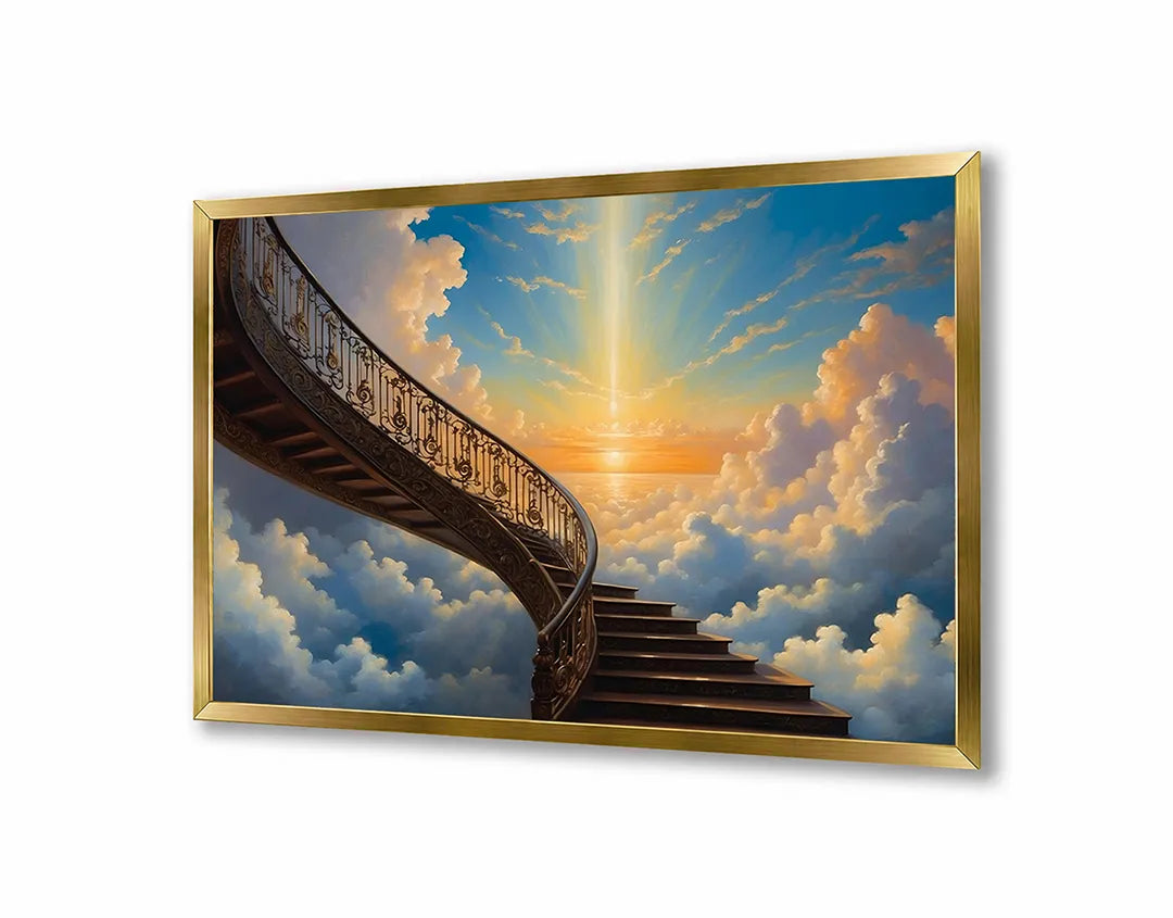 Metalen Magneetbord met print van Trap naar de wolken perfect als decoratie