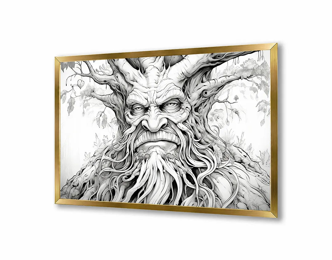 Metalen Magneetbord met print van Fantasie boom gezicht perfect als decoratie