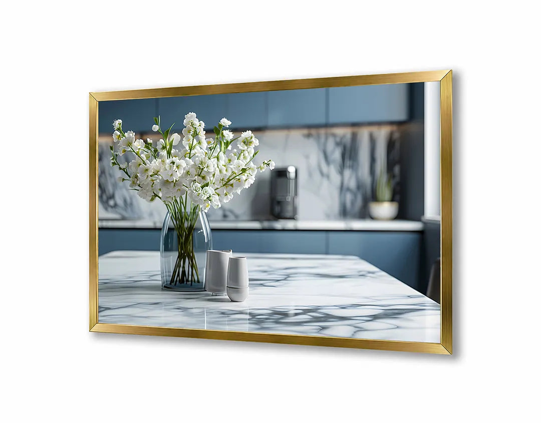 Metalen Magneetbord met print van Moderne keuken interieur perfect als decoratie