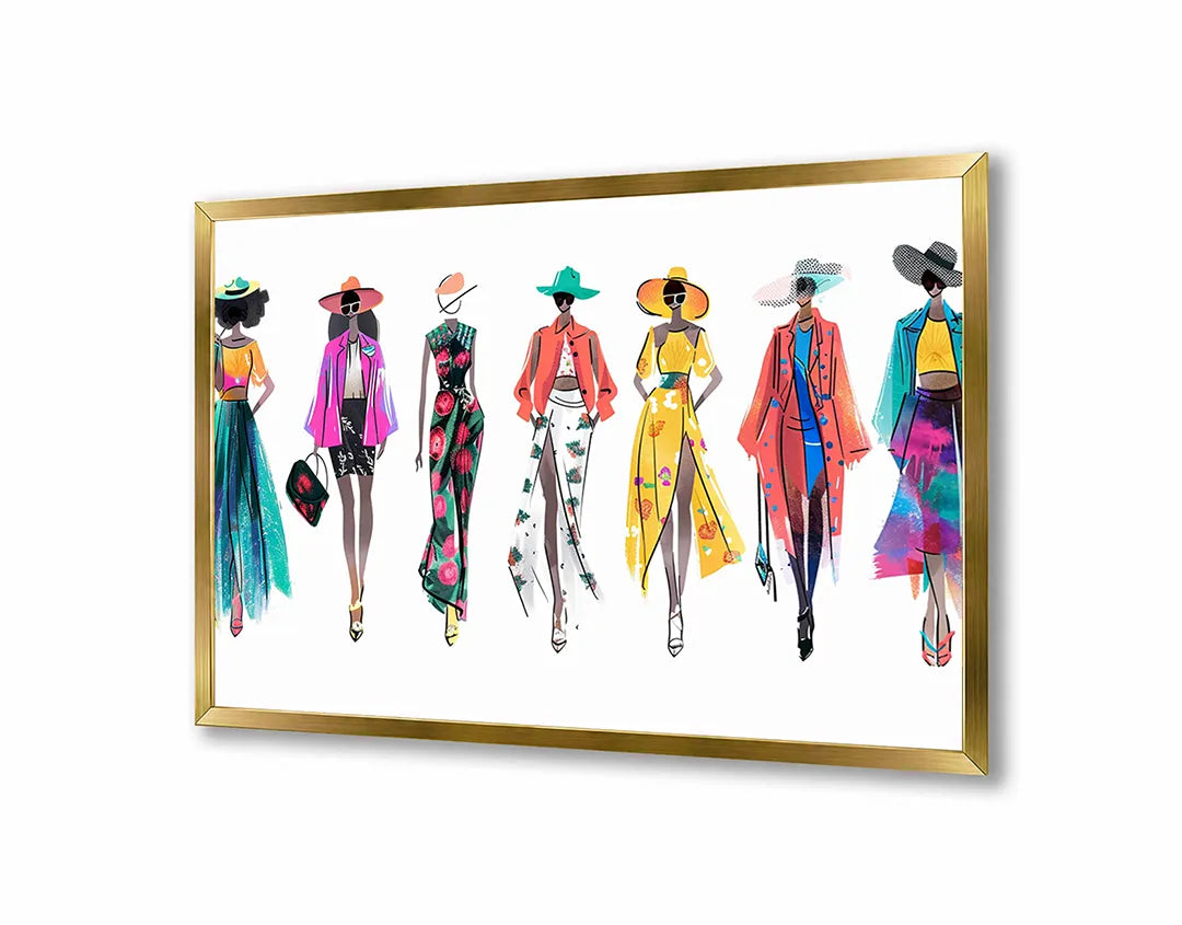 Metalen Magneetbord met print van Mode illustratie vrouwen perfect als decoratie