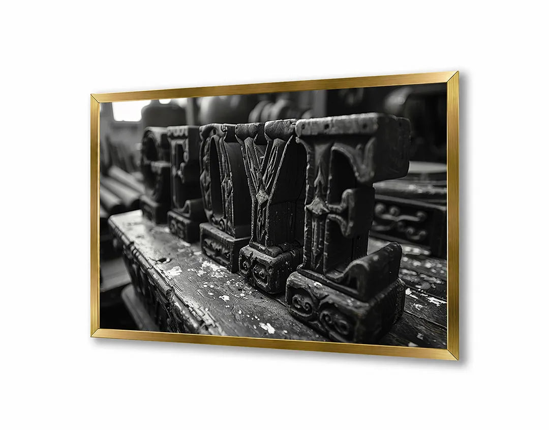 Metalen Magneetbord met hoogwaardige afbeelding van Zwart wit letters FAITH voor aan de muur