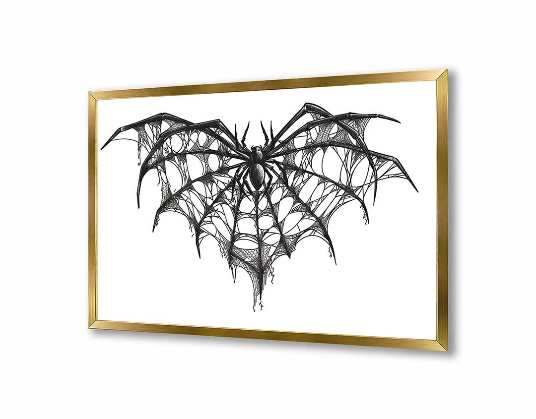 Metalen Magneetbord met hoogwaardige afbeelding van Vleermuis lijntekening voor aan de muur