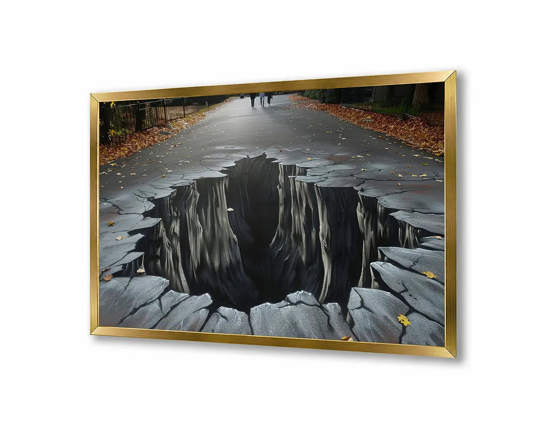 Metalen Magneetbord met hoogwaardige afbeelding van Gat in de weg 3D voor aan de muur