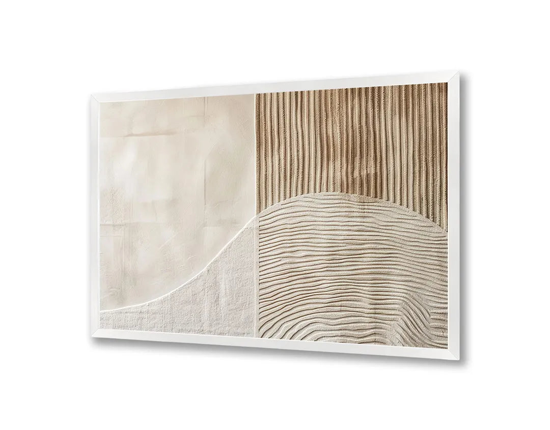 Metalen Magneetbord met hoogwaardige afbeelding van Abstracte zandgolven beige voor aan de muur