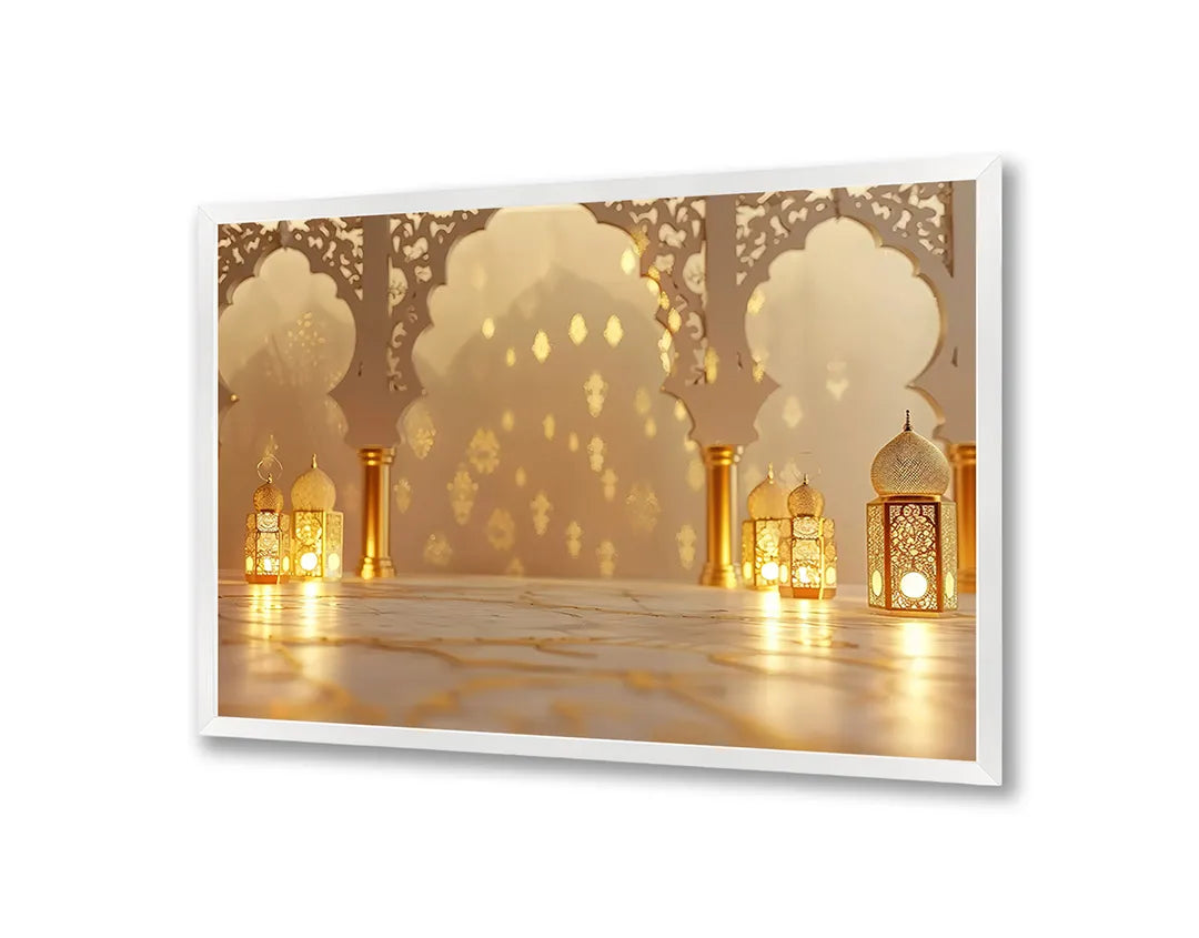Metalen Magneetbord met hoogwaardige afbeelding van Oosterse paleis interieur lantaarns voor aan de muur