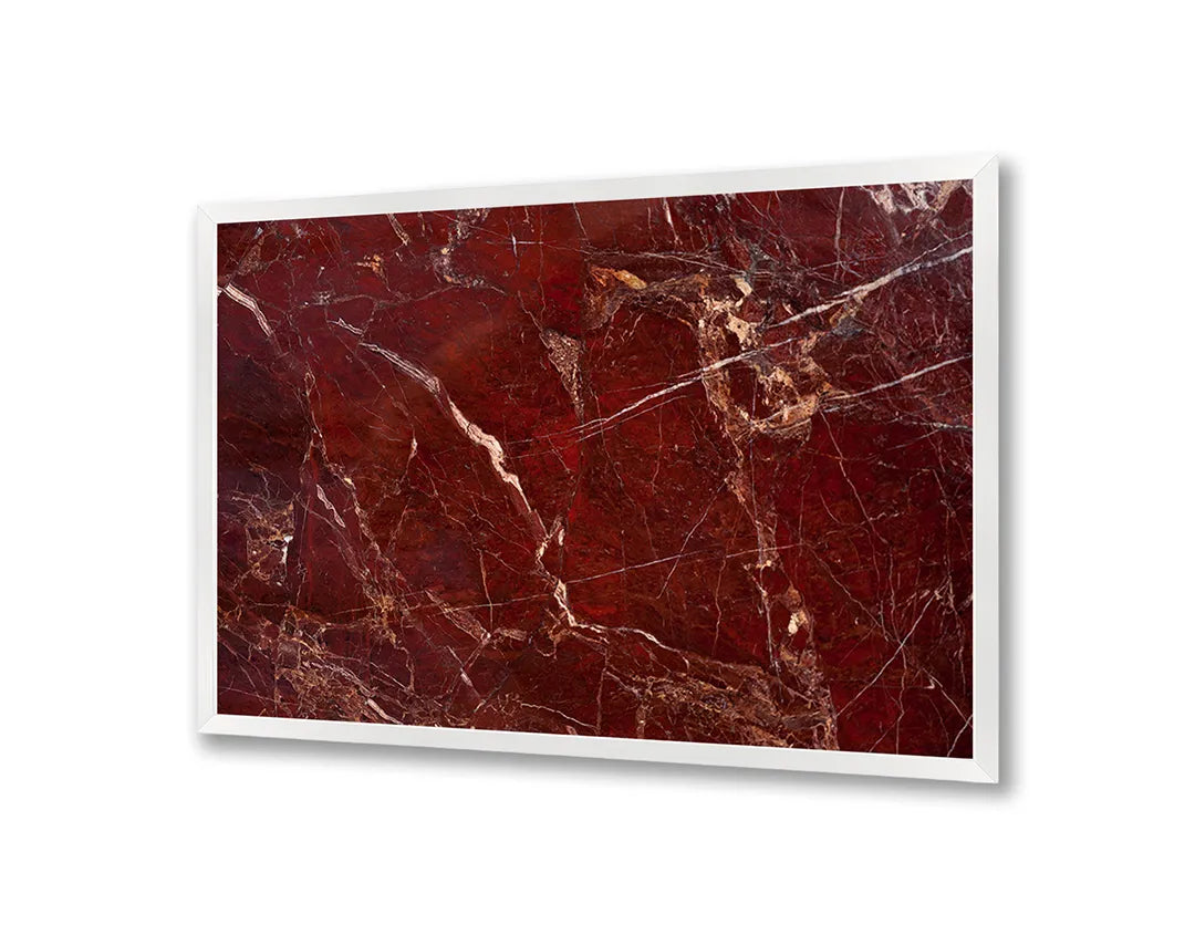 Metalen Magneetbord met afbeelding van rode marmer textuur in diep rood kleuren