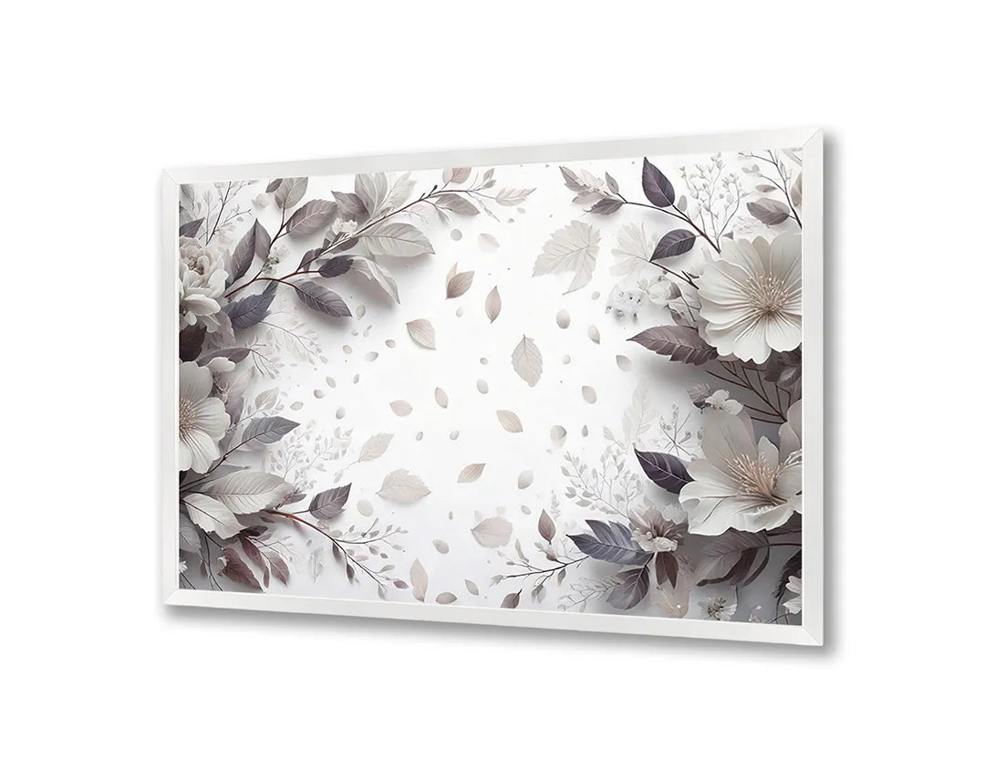 Metalen Magneetbord met hoogwaardige afbeelding van Witte bloemen zachte achtergrond voor aan de muur
