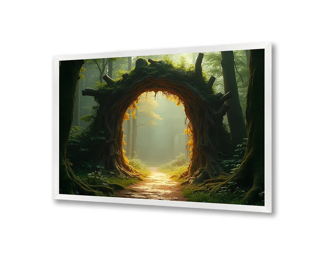 Metalen Magneetbord met hoogwaardige afbeelding van Magische poort in bos voor aan de muur