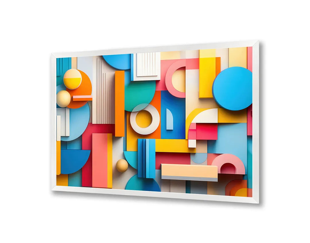 Metalen Magneetbord met hoogwaardige afbeelding van Kleurrijke 3D blokken patroon voor aan de muur