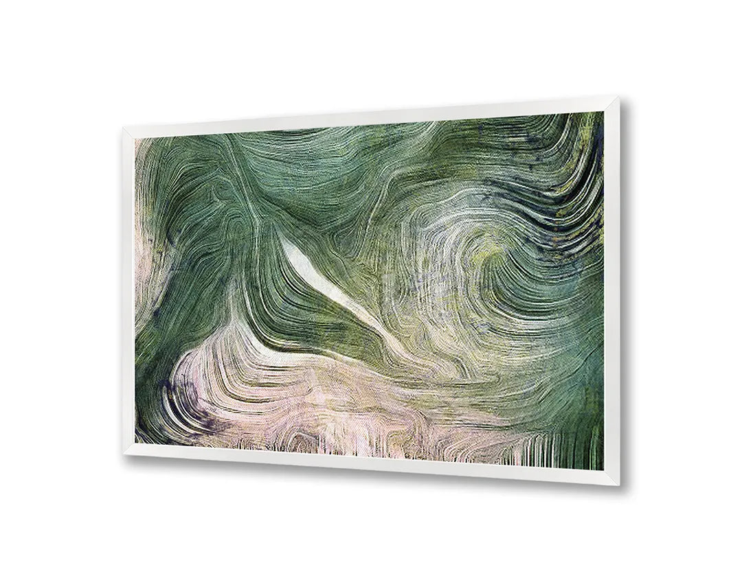 Metalen Magneetbord met afbeelding van abstracte groene wervelingen in smaragd groen kleuren