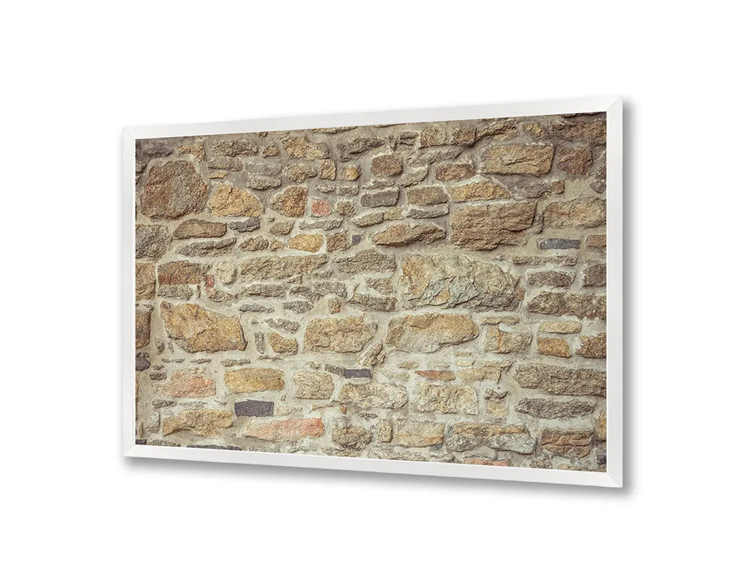 Metalen Magneetbord met afbeelding van authentieke stenen muur in bruine steenkleuren kleuren