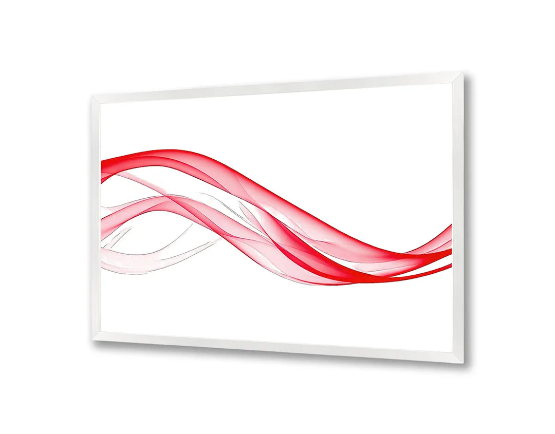 Metalen Magneetbord met hoogwaardige afbeelding van Rode vloeiende lijnen wit voor aan de muur