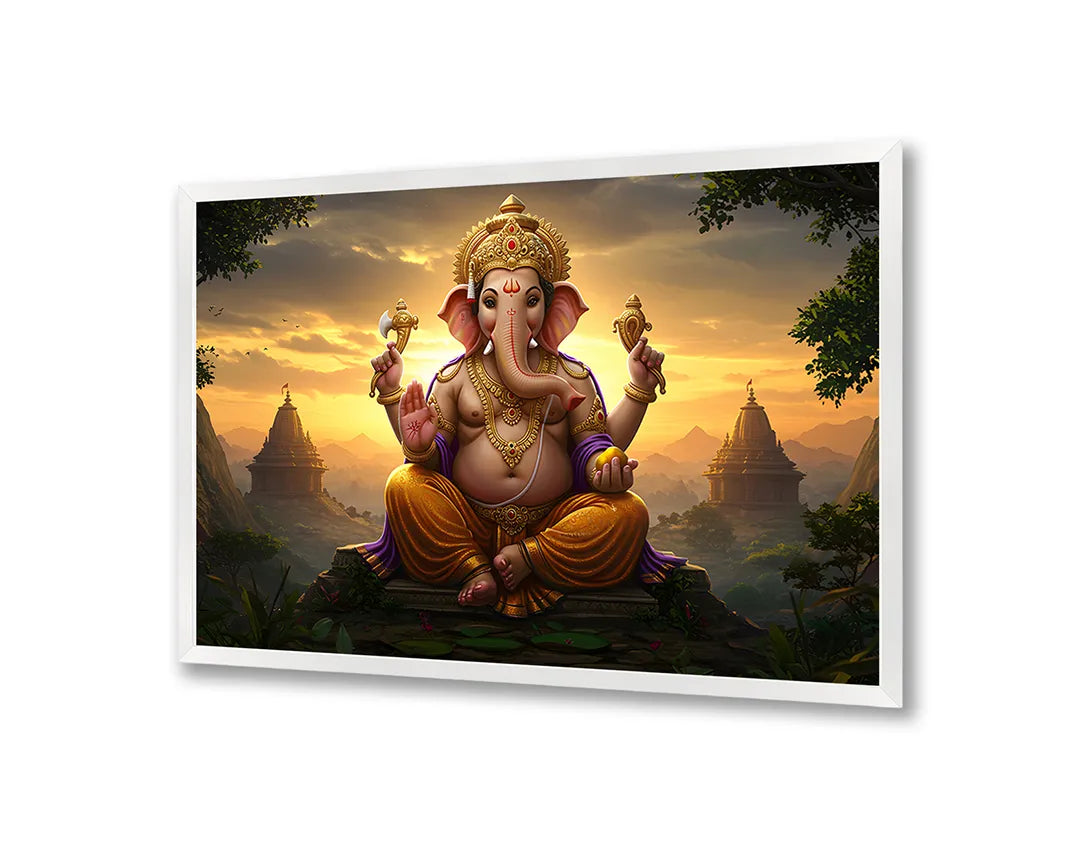 Metalen Magneetbord met hoogwaardige afbeelding van Ganesha godheid licht voor aan de muur