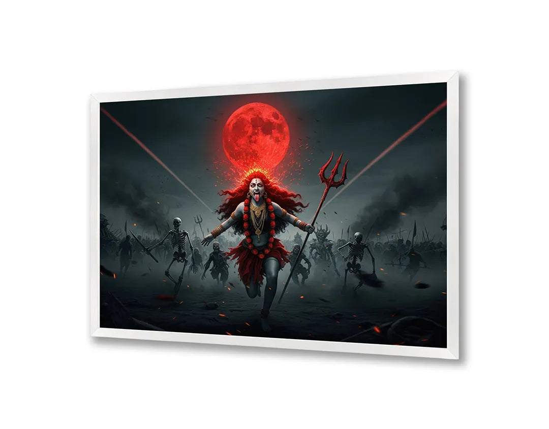 Metalen Magneetbord met hoogwaardige afbeelding van Rode maan demon fantasy voor aan de muur