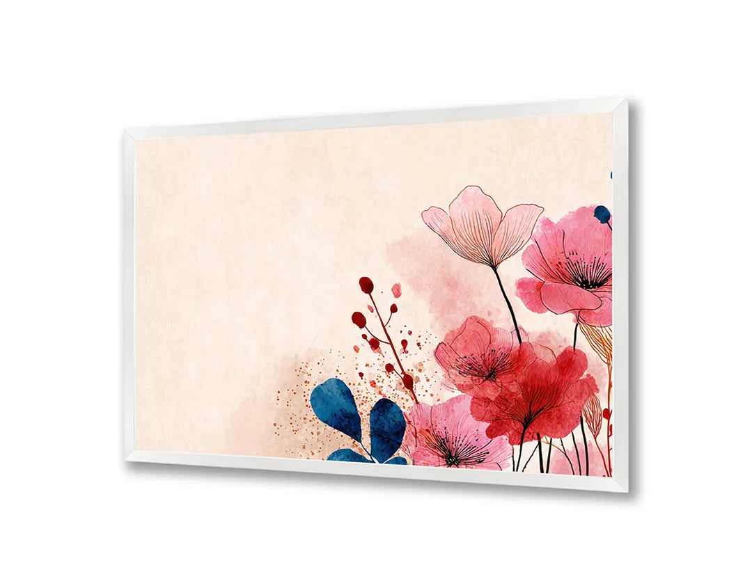 Metalen Magneetbord met hoogwaardige afbeelding van Rode klaprozen zachte achtergrond voor aan de muur