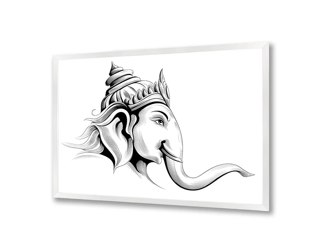 Metalen Magneetbord met hoogwaardige afbeelding van Olifant met mandala patronen voor aan de muur