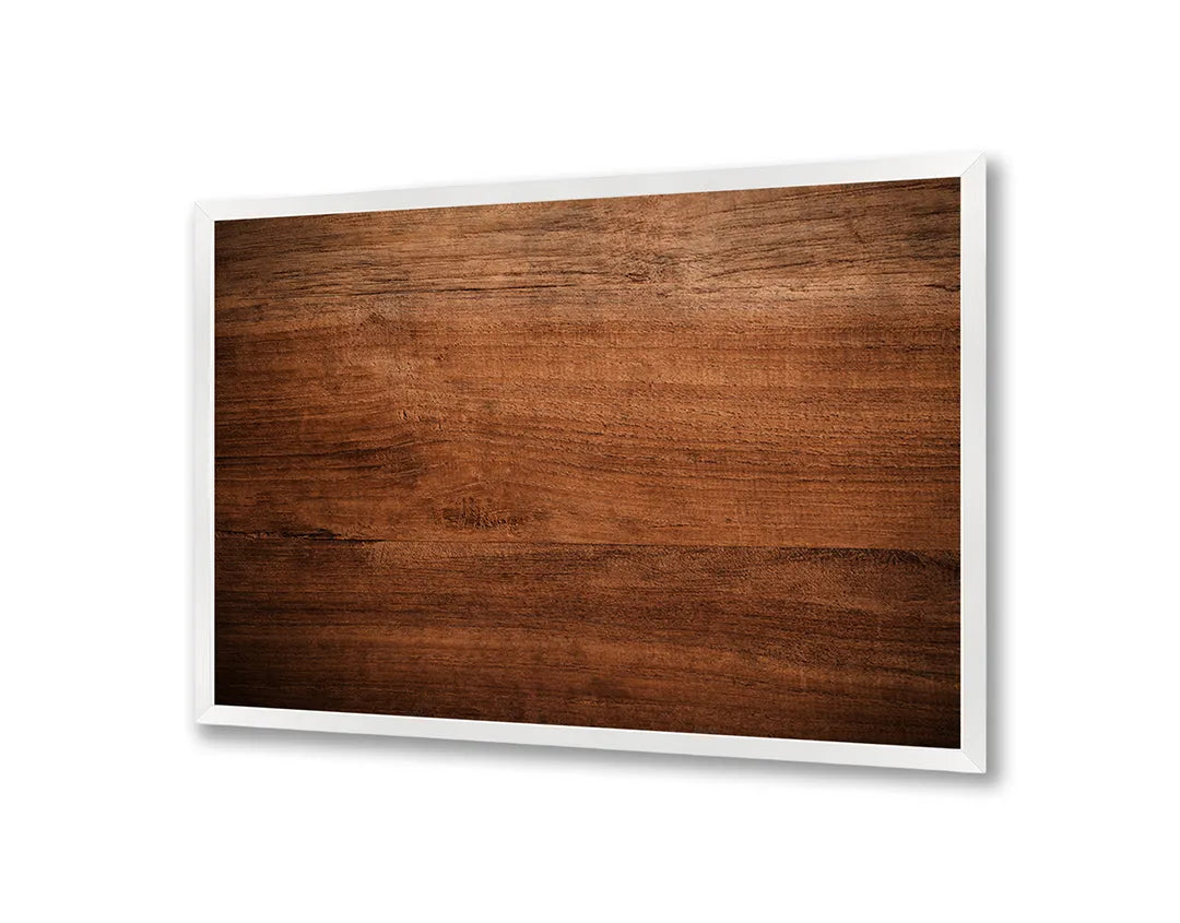 Metalen Magneetbord met afbeelding van horizontaal bruin hout in warm bruin kleuren