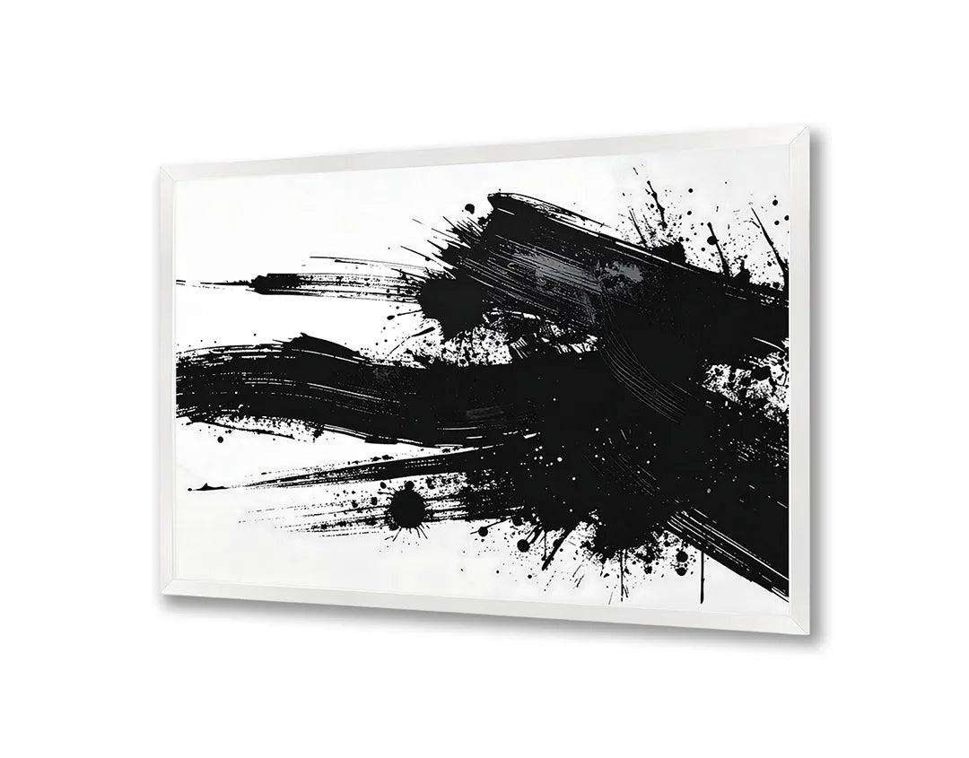 Metalen Magneetbord met hoogwaardige afbeelding van Zwarte verfspetters splash voor aan de muur