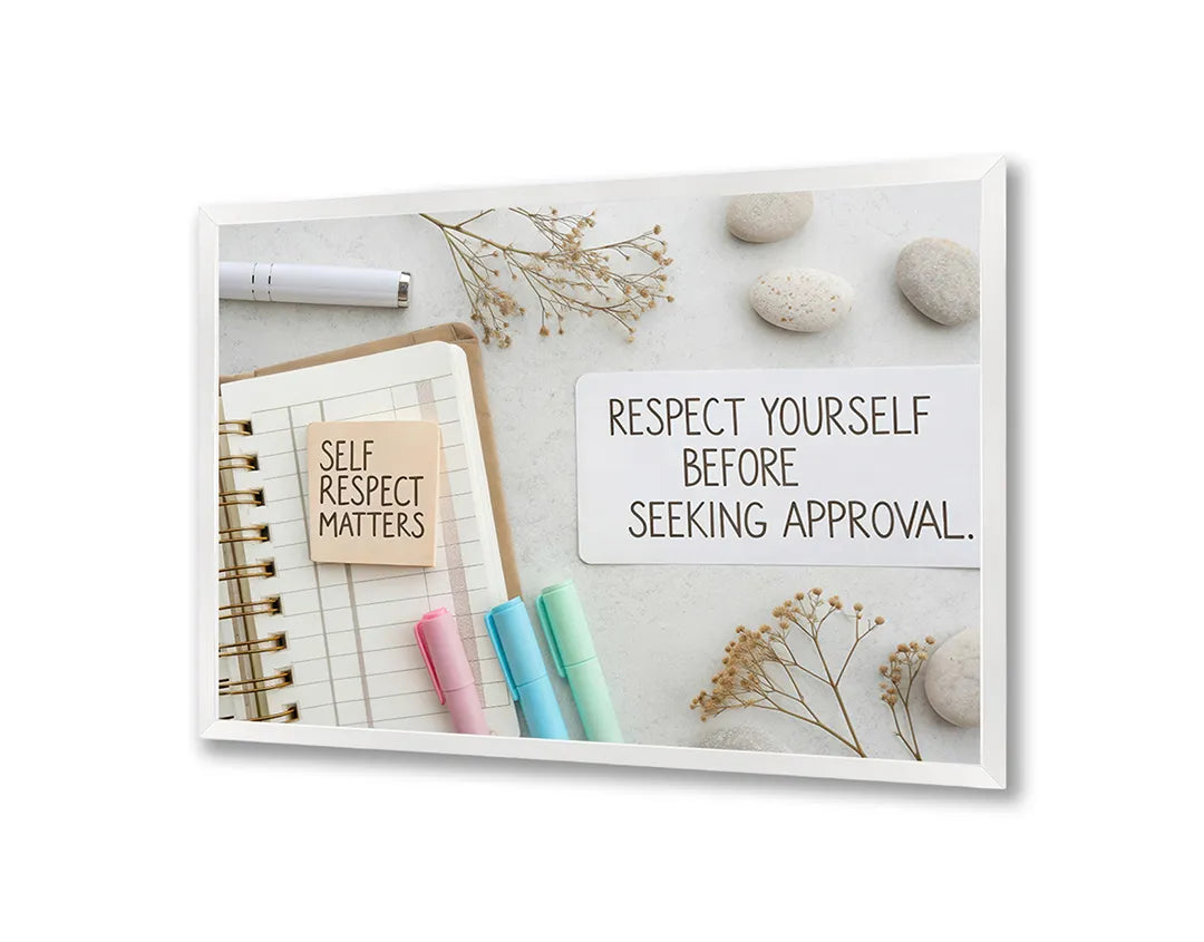 Metalen Magneetbord met hoogwaardige afbeelding van Respect yourself quote notitie voor aan de muur