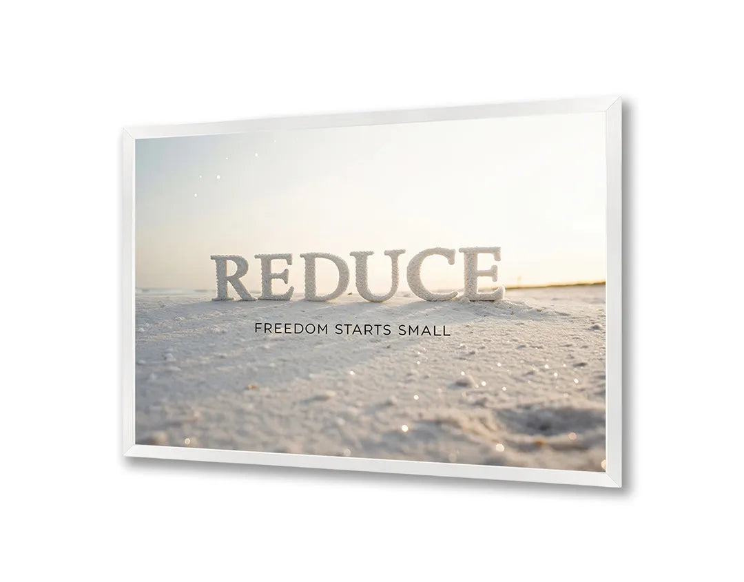 Metalen Magneetbord met hoogwaardige afbeelding van Reduce quote strand zee voor aan de muur
