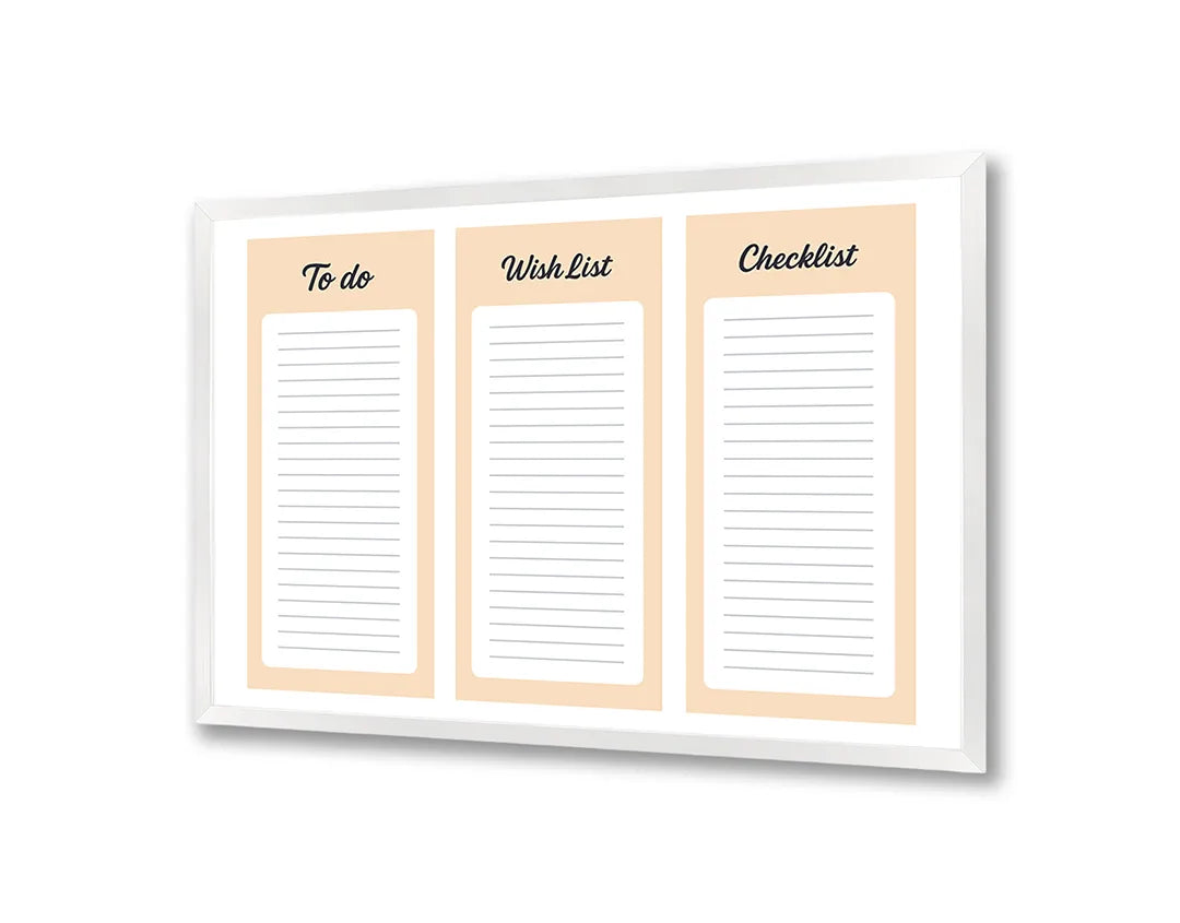 Metalen Magneetbord met print van Drievoudige weekplanner oranje perfect als decoratie