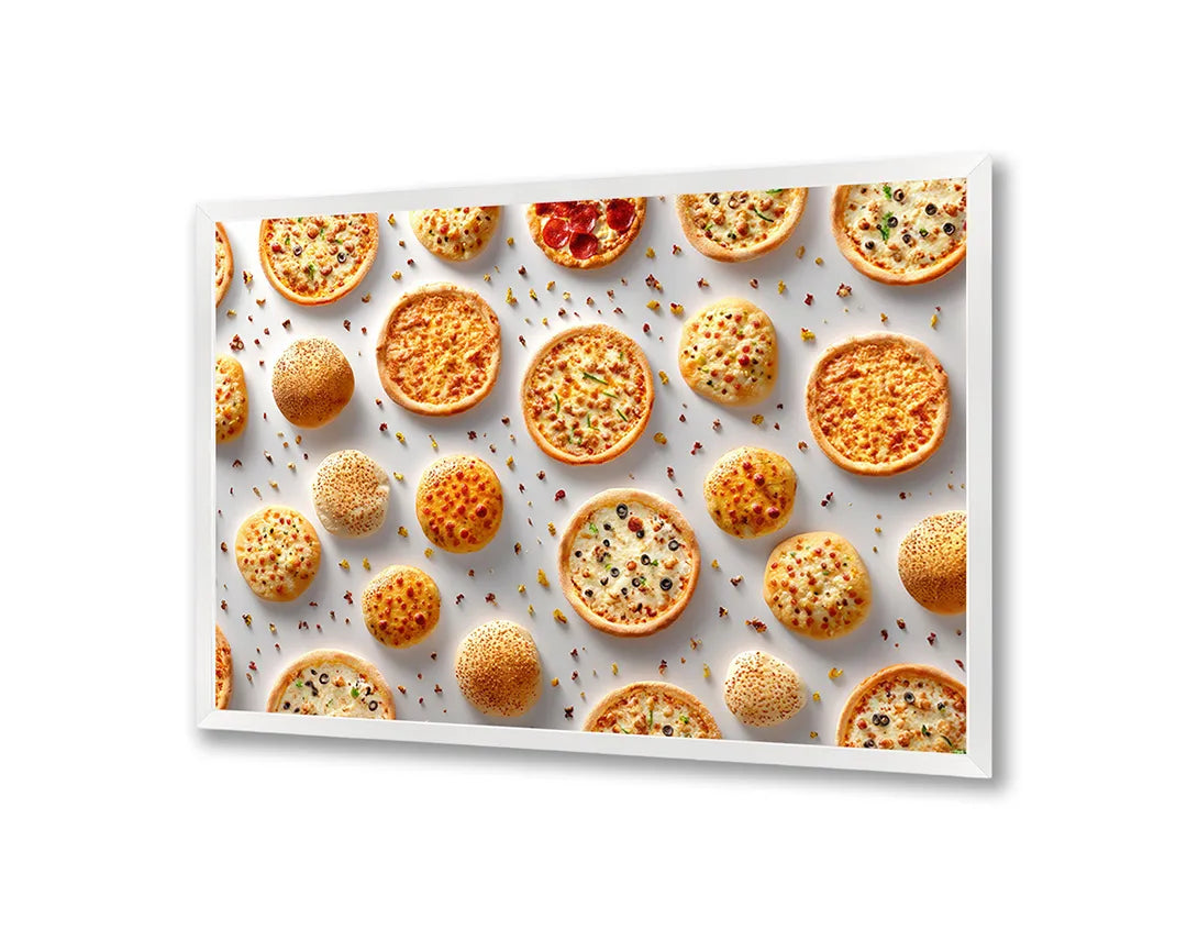 Metalen Magneetbord met print van Kleine pizzaatjes patroon perfect als decoratie