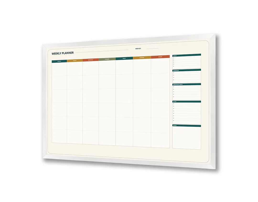 Metalen Magneetbord met print van Rode planner grid perfect als decoratie