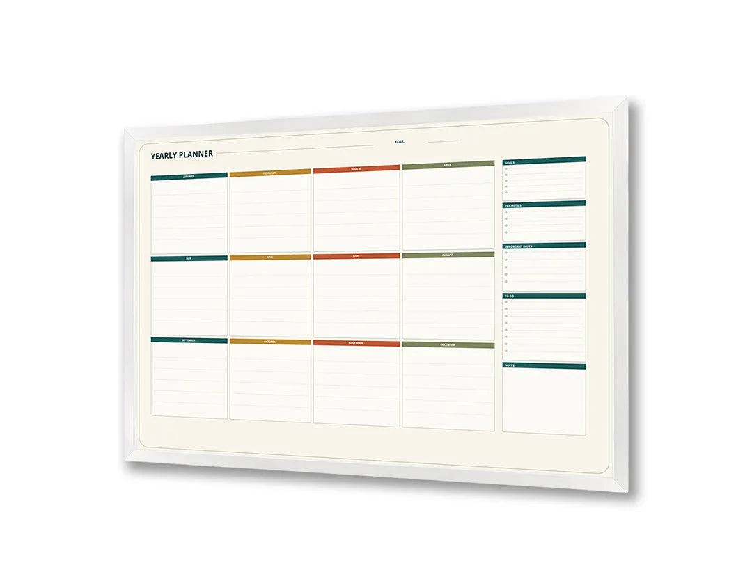 Metalen Magneetbord met print van Gele en rode planner kleurrijk perfect als decoratie
