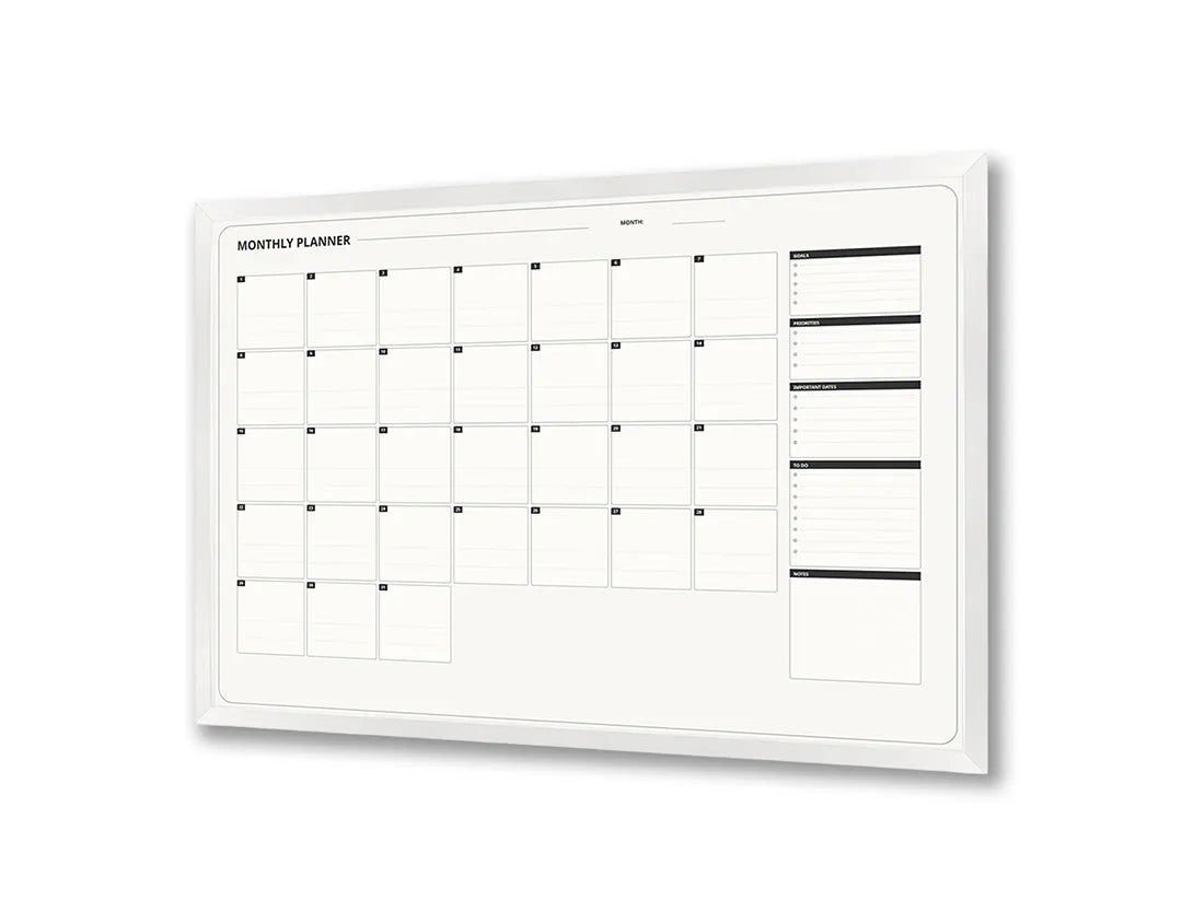 Metalen Magneetbord met print van Blanco kalender simpel perfect als decoratie