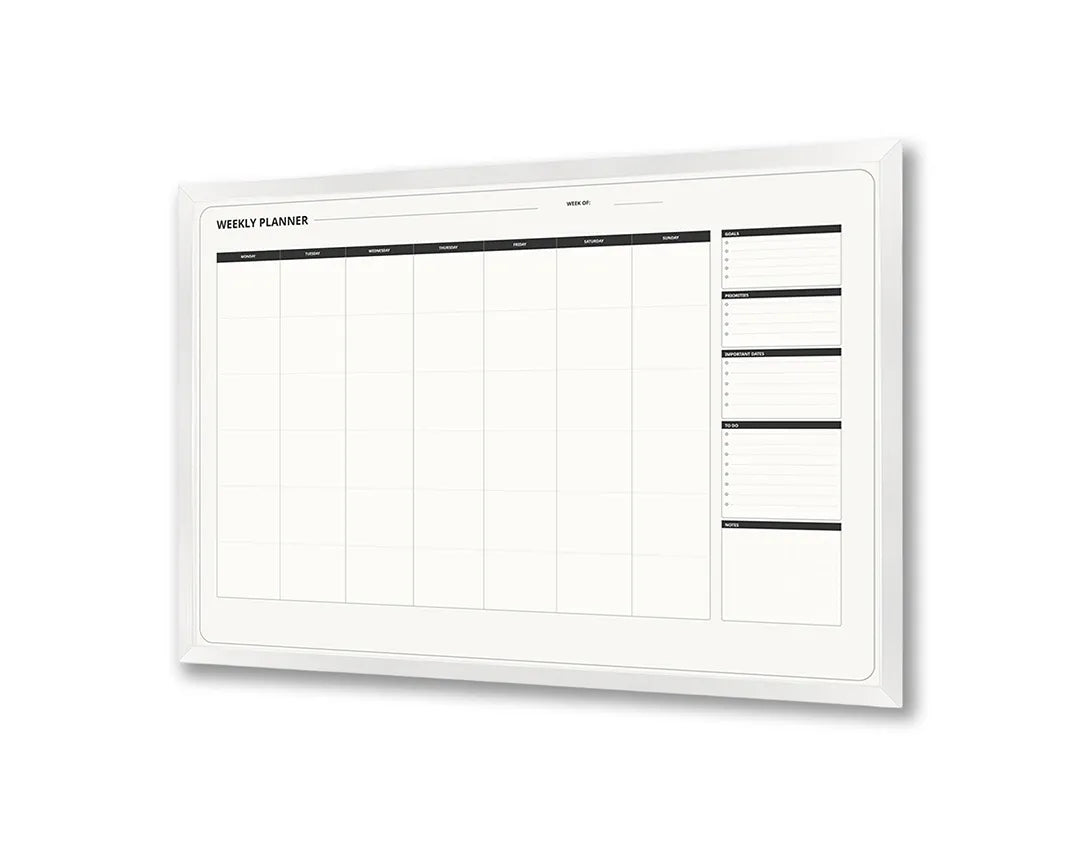 Metalen Magneetbord met print van Blanco kalender week variant perfect als decoratie