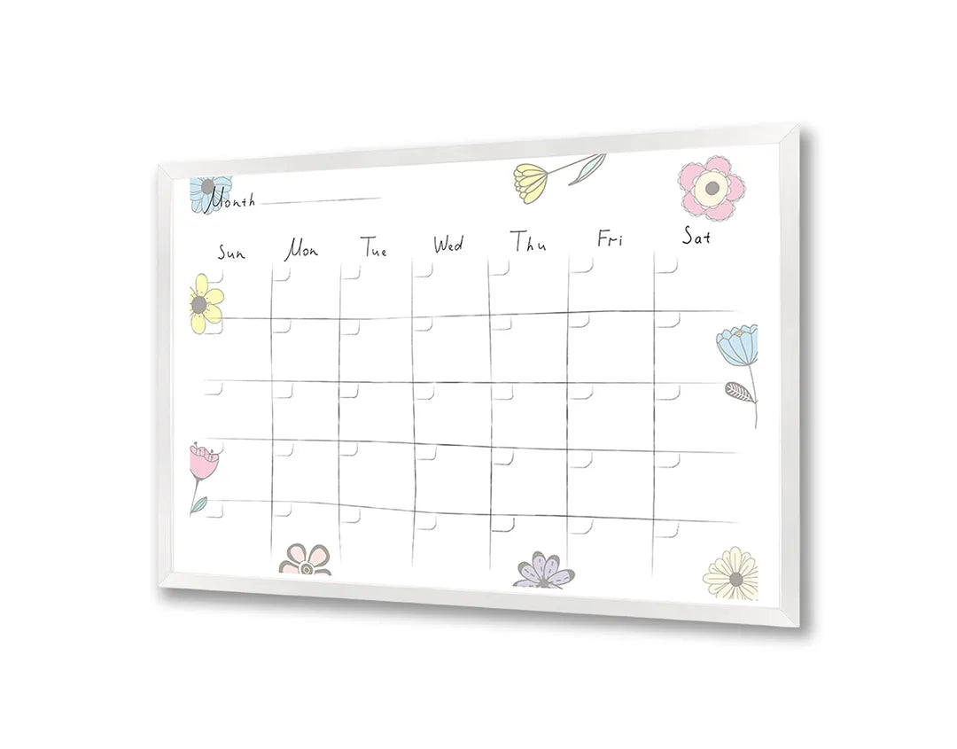 Metalen Magneetbord met print van Maandplanner bloemen perfect als decoratie