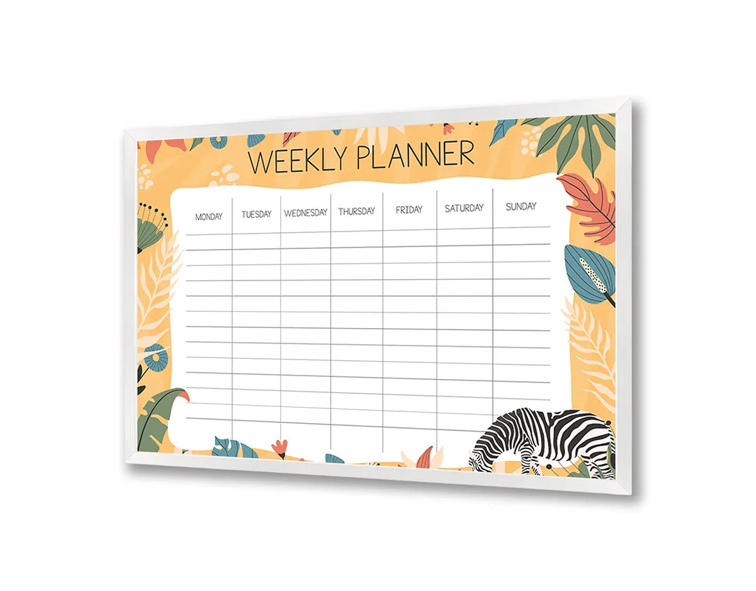 Metalen Magneetbord met print van Weekplanner oranje perfect als decoratie