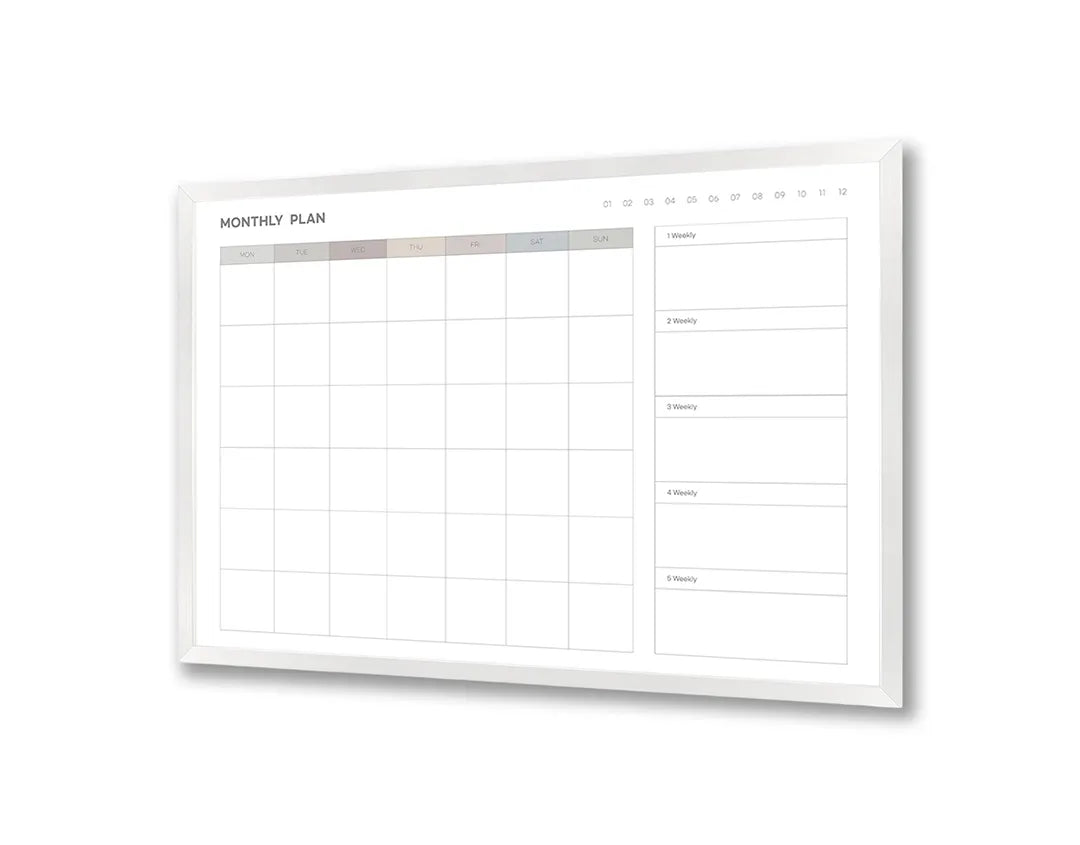 Metalen Magneetbord met print van Minimalistische kalender perfect als decoratie