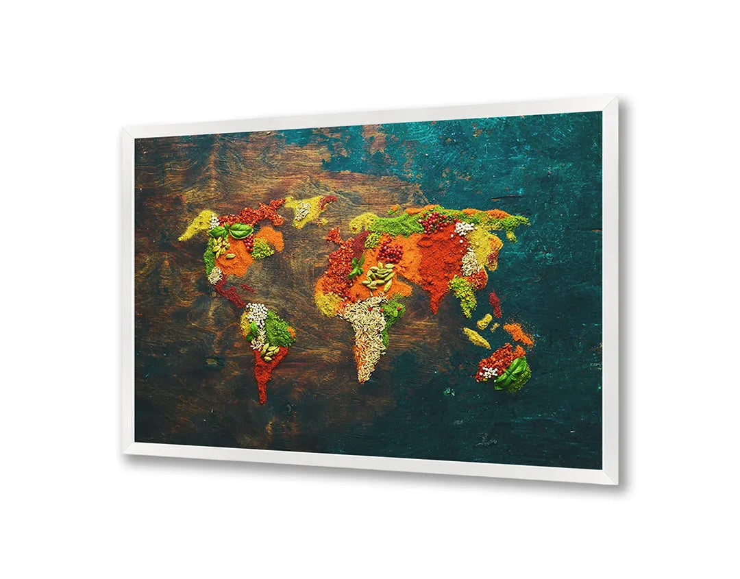 Metalen Magneetbord met print van Oude wereldkaart bruin perfect als decoratie